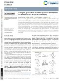 Cover page: Catalytic generation of <i>ortho</i>-quinone dimethides <i>via</i> donor/donor rhodium carbenes.