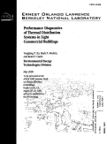 Cover page: Performance diagnostics of thermal distribution systems in light commercial buildings