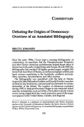 Cover page: Debating the Origins of Democracy: Overview of an Annotated Bibliography