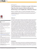 Cover page: Low Parasitemia in Submicroscopic Infections Significantly Impacts Malaria Diagnostic Sensitivity in the Highlands of Western Kenya