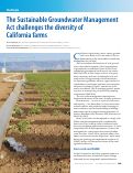 Cover page: The Sustainable Groundwater Management Act challenges the diversity of California farms