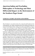 Cover page: American Indian and Non-Indian Philosophies of Technology and Their Differential Impact on the Environment of the Southern Puget Sound