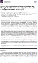 Cover page: MicroRNA-210 Suppresses Junction Proteins and Disrupts Blood-Brain Barrier Integrity in Neonatal Rat Hypoxic-Ischemic Brain Injury