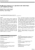 Cover page: Health state preferences are equivalent in the United States and Trinidad and Tobago