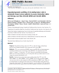 Cover page: Expanded Genomic Profiling of Circulating Tumor Cells in Metastatic Breast Cancer Patients to Assess Biomarker Status and Biology Over Time (CALGB 40502 and CALGB 40503, Alliance)