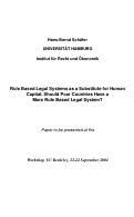 Cover page: Rule Based Legal Systems as a Substitute for Human Capital. Should Poor Countries Have a More Rule-Based Legal System?