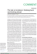 Cover page: The lab on lockdown: thinking back and looking ahead.