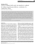 Cover page: rAAV9 combined with renal vein injection is optimal for kidney-targeted gene delivery: conclusion of a comparative study