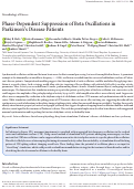 Cover page: Phase-Dependent Suppression of Beta Oscillations in Parkinson's Disease Patients