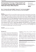 Cover page: Comparative Toxicity of Tapentadol and Tramadol Utilizing Data Reported to the National Poison Data System