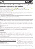 Cover page: Journal instructions to authors submitting veterinary systematic reviews are inconsistent and often inadequate.