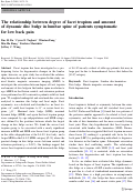 Cover page: The relationship between degree of facet tropism and amount of dynamic disc bulge in lumbar spine of patients symptomatic for low back pain