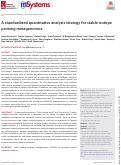 Cover page: A standardized quantitative analysis strategy for stable isotope probing metagenomics