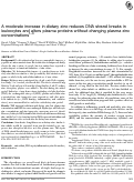 Cover page: A moderate increase in dietary zinc reduces DNA strand breaks in leukocytes and alters plasma proteins without changing plasma zinc concentrations 1–3