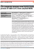 Cover page: Low complexity domains of the nucleocapsid protein of SARS-CoV-2 form amyloid fibrils