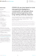 Cover page: COVID-19 vaccines based on viral nanoparticles displaying a conserved B-cell epitope show potent immunogenicity and a long-lasting antibody response