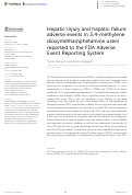 Cover page: Hepatic injury and hepatic failure adverse events in 3,4-methylenedioxymethamphetamine users reported to the FDA Adverse Event Reporting System