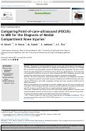 Cover page: Comparing Point-of-care-ultrasound (POCUS) to MRI for the Diagnosis of Medial Compartment Knee Injuries.