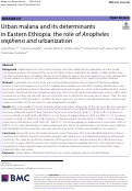 Cover page: Urban malaria and its determinants in Eastern Ethiopia: the role of Anopheles stephensi and urbanization.