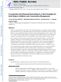 Cover page: Incremental and infrequent hemodialysis: a new paradigm for both dialysis initiation and conservative management.