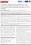 Cover page: A Lipid/DNA Adjuvant–Inactivated Influenza Virus Vaccine Protects Rhesus Macaques From Uncontrolled Virus Replication After Heterosubtypic Influenza A Virus Challenge