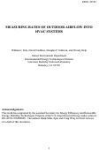 Cover page: Measuring rates of outdoor airflow into HVAC systems