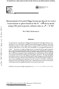 Cover page: Measurement of boosted Higgs bosons produced via vector boson fusion or gluon fusion in the H →bb¯ decay mode using LHC proton-proton collision data at s = 13 TeV