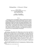 Cover page: Distinguishing - A Reasoner's Wedge