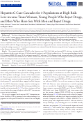 Cover page: Hepatitis C Care Cascades for 3 Populations at High Risk: Low-income Trans Women, Young People Who Inject Drugs, and Men Who Have Sex With Men and Inject Drugs.