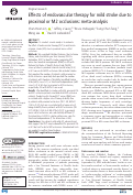 Cover page: Effects of endovascular therapy for mild stroke due to proximal or M2 occlusions: meta-analysis