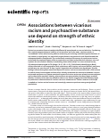 Cover page: Associations between vicarious racism and psychoactive substance use depend on strength of ethnic identity.