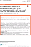 Cover page: Indirect treatment comparison of dabrafenib plus trametinib versus vemurafenib plus cobimetinib in previously untreated metastatic melanoma patients