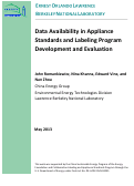 Cover page: Data Availability in Appliance Standards and Labeling Program Development and Evaluation