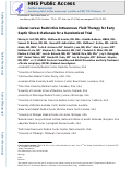 Cover page: Liberal Versus Restrictive Intravenous Fluid Therapy for Early Septic Shock: Rationale for a&nbsp;Randomized Trial