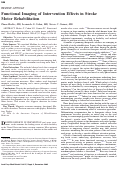 Cover page: Functional Imaging of Intervention Effects in Stroke Motor Rehabilitation