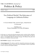 Cover page: Two Political Worlds? The Relevance of Language in California Politics