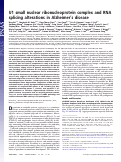 Cover page: U1 small nuclear ribonucleoprotein complex and RNA splicing alterations in Alzheimer’s disease