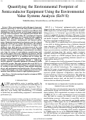 Cover page: Quantifying the environmental footprint of semiconductor equipment using the environmental value systems analysis (EnV-S)