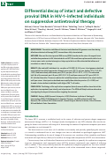 Cover page: Differential decay of intact and defective proviral DNA in HIV-1-infected individuals on suppressive antiretroviral therapy