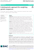 Cover page: A phylogenetic approach for weighting genetic sequences