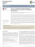 Cover page: The role of alternative testing strategies in environmental risk assessment of engineered nanomaterials