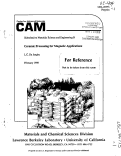 Cover page: CERAMIC PROCESSING FOR MAGNETIC APPLICATIONS