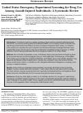 Cover page: United States Emergency Department Screening for Drug Use Among Assault-Injured Individuals: A Systematic Review