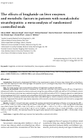 Cover page: The effects of liraglutide on liver enzymes and metabolic factors in patients with nonalcoholic steatohepatitis: a meta-analysis of randomized controlled trials