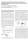 Cover page: A Direct, Biomass-Based Synthesis of Benzoic Acid: Formic Acid-Mediated Deoxygenation of the Glucose-Derived Materials Quinic Acid and Shikimic Acid