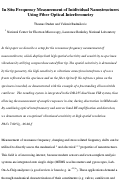 Cover page: In Situ Frequency Measurement of Inidividual Nanostructures Using Fiber Optical Interferometry