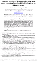 Cover page: Maskless imaging of dense samples using pixel super-resolution based multi-height lensfree on-chip microscopy