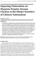 Cover page: Imposing Nationalism on Diaspora Peoples: Korean Chinese in the Master Narrative of Chinese Nationalism