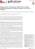 Cover page: Metagenomics of Wastewater Influent from Southern California Wastewater Treatment Facilities in the Era of COVID-19