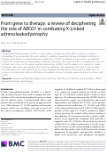 Cover page of From gene to therapy: a review of deciphering the role of ABCD1 in combating X-Linked adrenoleukodystrophy.